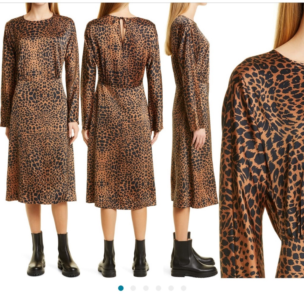 BOSS darkea long sleeve animal print dress